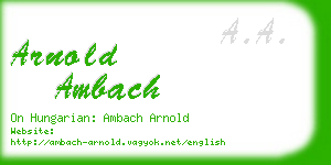arnold ambach business card